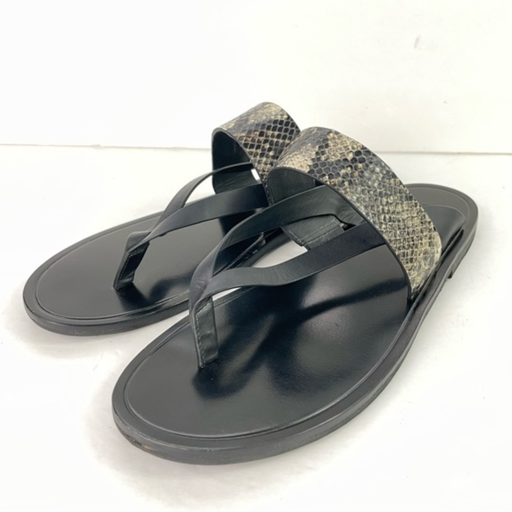 VINCE. Black Snakeskin Flip Flop‎ Thong Sandals - Picture 3 of 16